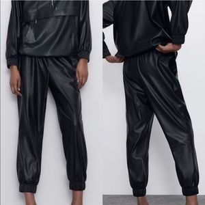 Zara Leather Joggers